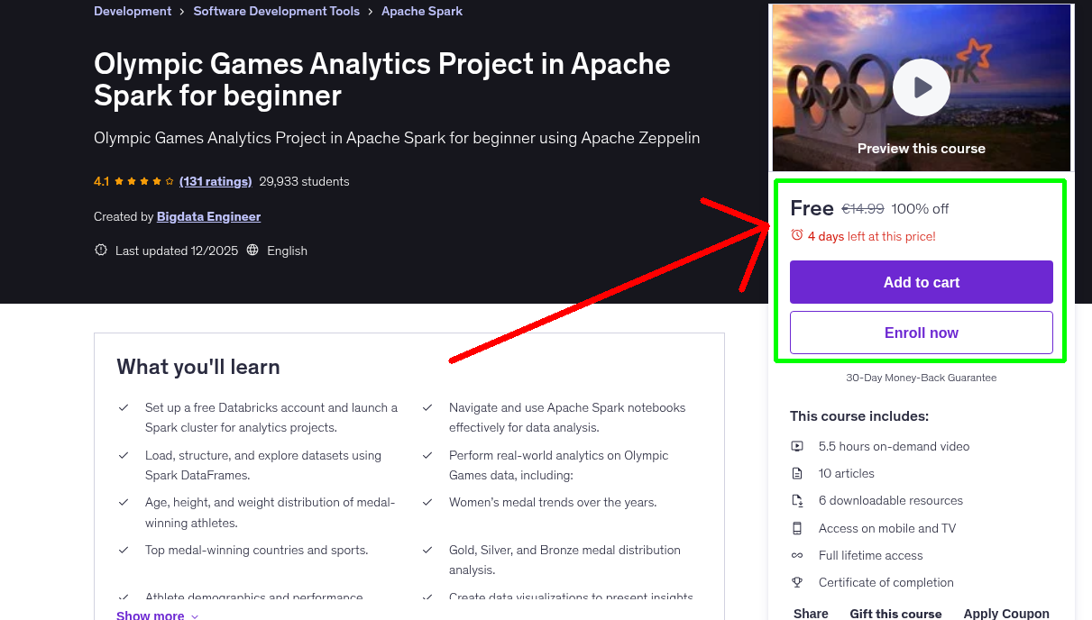 Olympic Games Analytics Project in Apache Spark for beginner