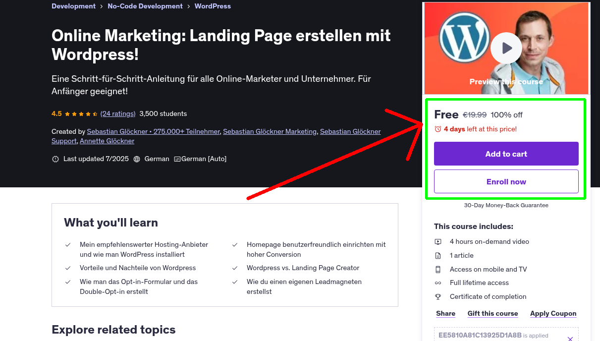 Online Marketing: Landing Page erstellen mit Wordpress!