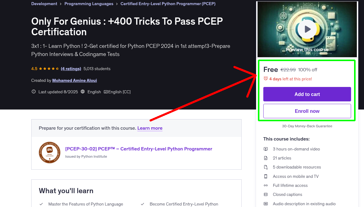 Only For Genius : +400 Tricks To Pass PCEP Certification
