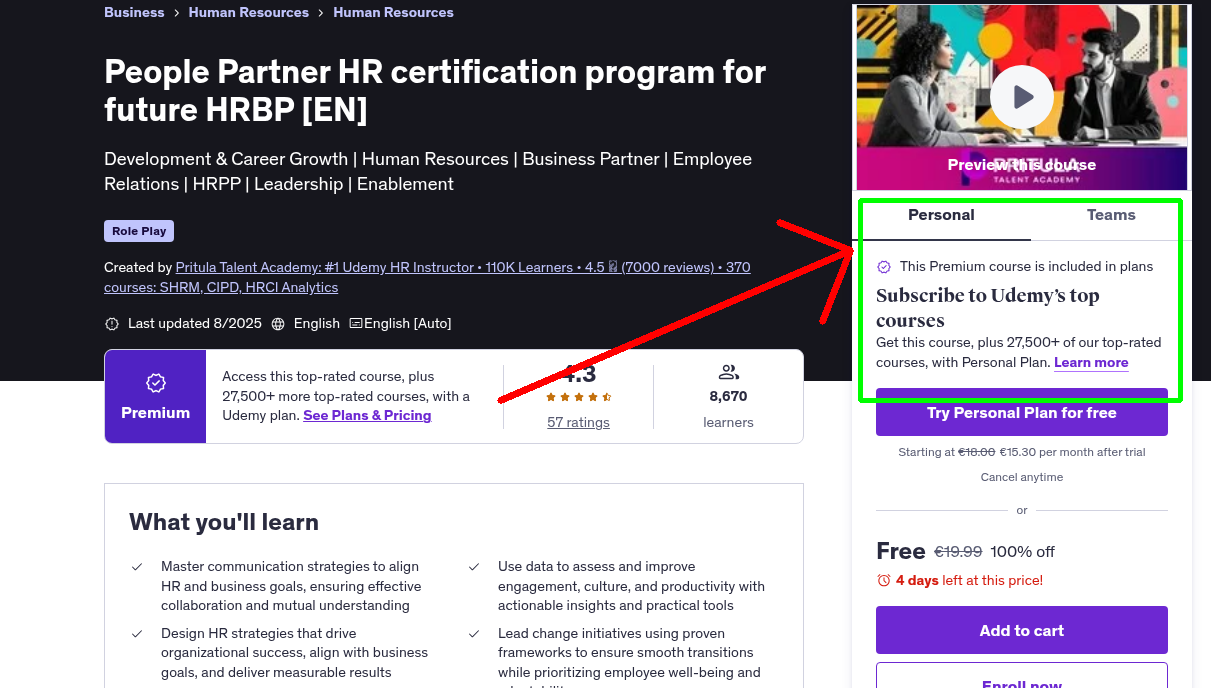 People Partner HR certification program for future HRBP [EN]