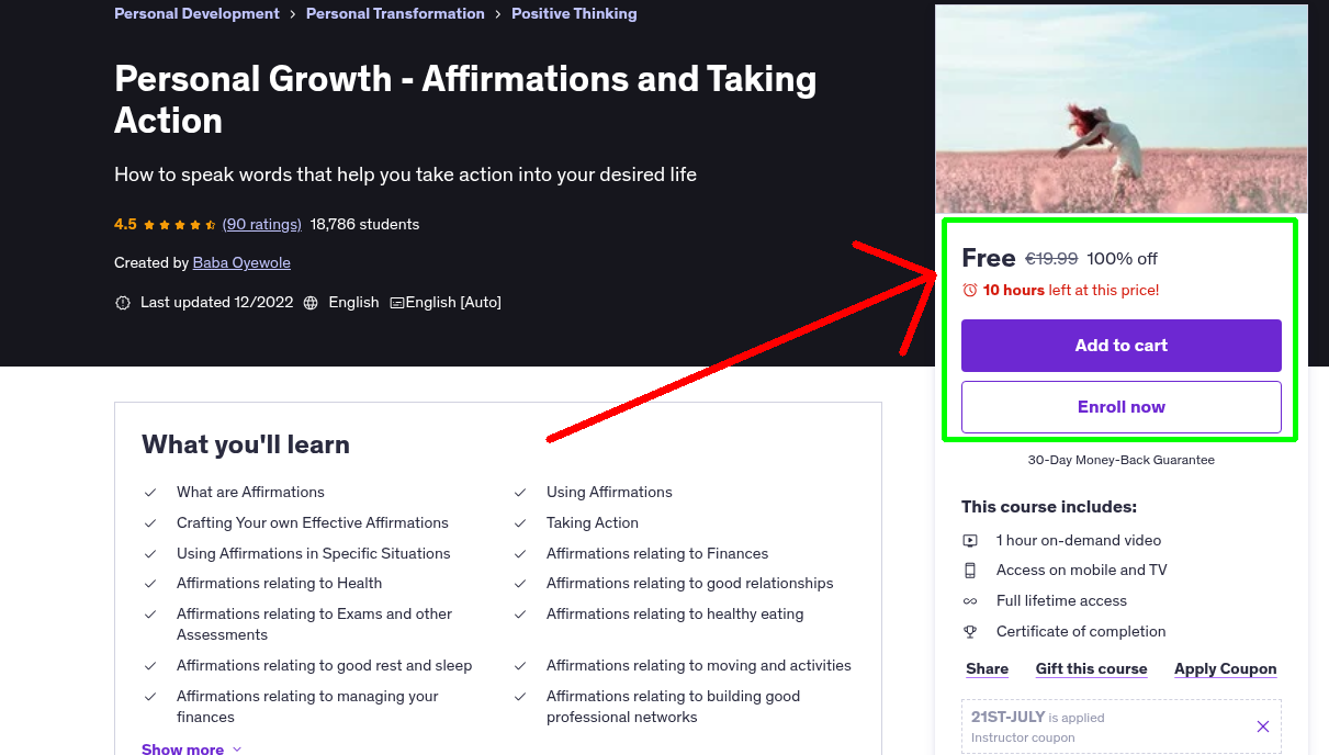 Personal Growth - Affirmations and Taking Action