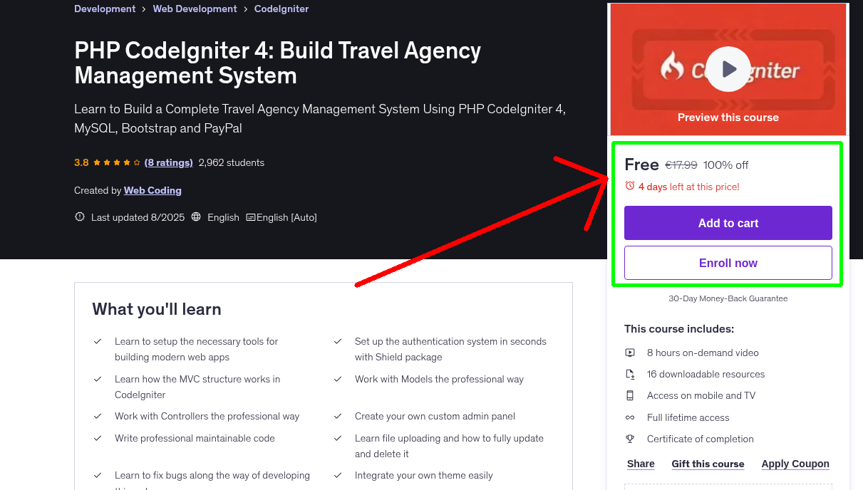 PHP CodeIgniter 4: Build Travel Agency Management System