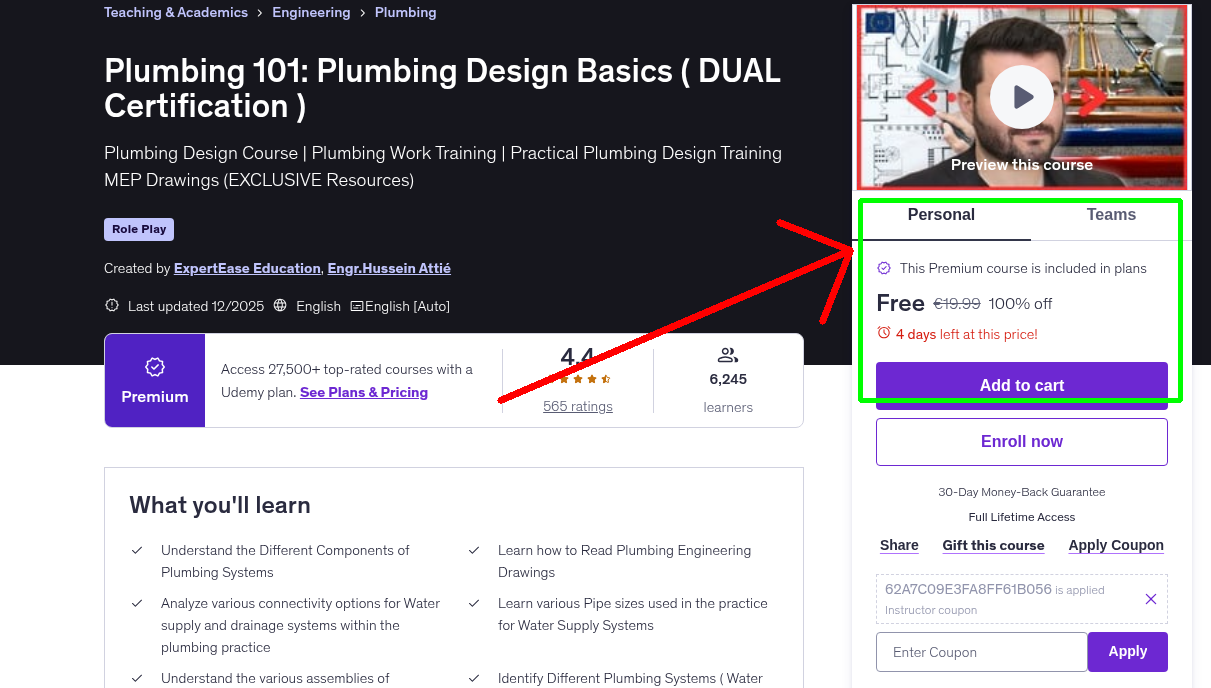 Plumbing 101: Plumbing Design Basics ( DUAL Certification )