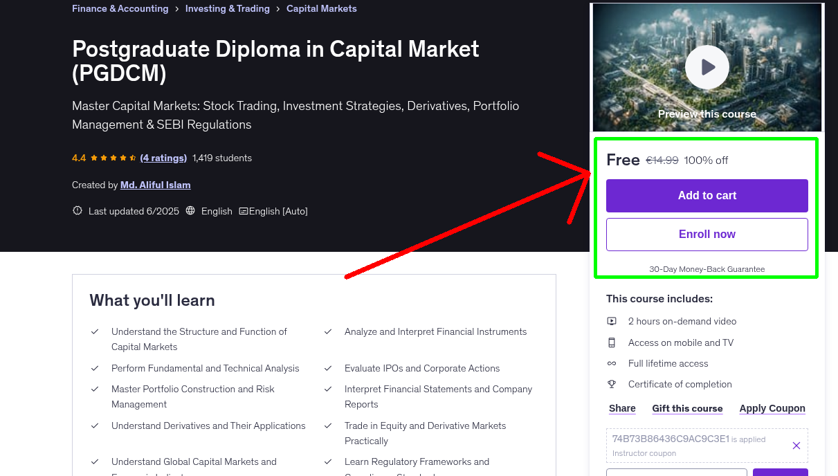 Postgraduate Diploma in Capital Market (PGDCM)