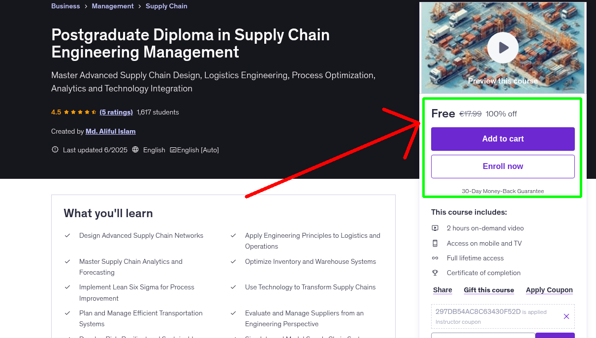 Postgraduate Diploma in Supply Chain Engineering Management