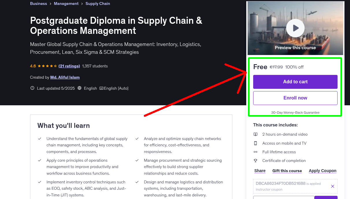 Postgraduate Diploma in Supply Chain & Operations Management