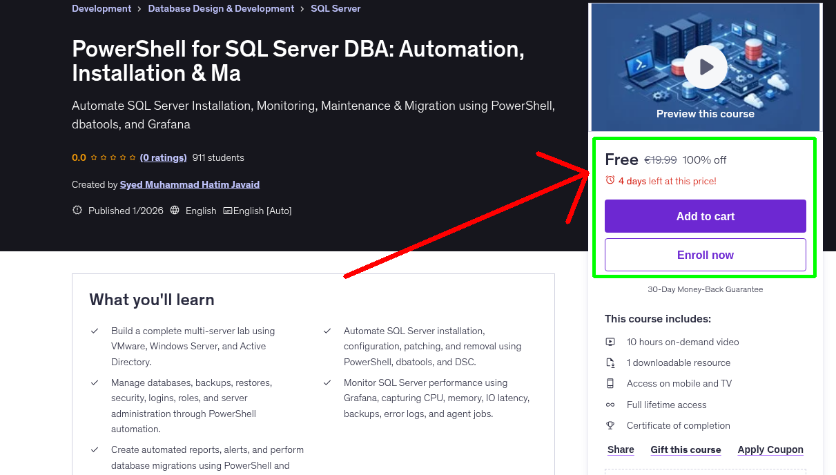 PowerShell for SQL Server DBA: Automation, Installation & Ma