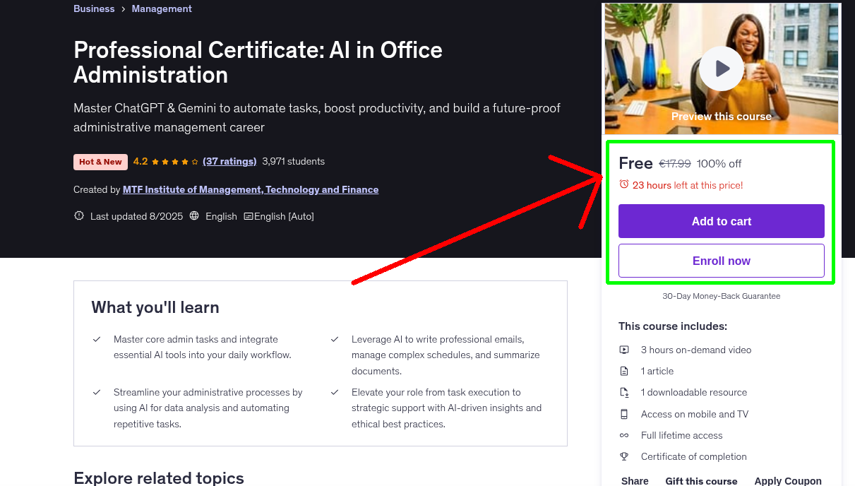 Professional Certificate: AI in Office Administration