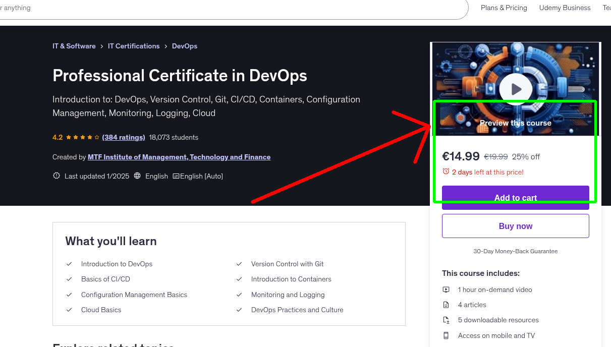 Professional Certificate in DevOps