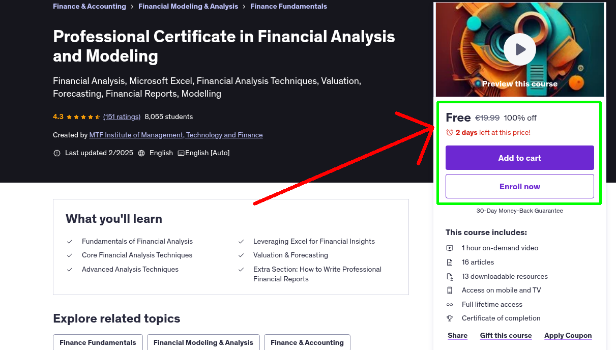 Professional Certificate in Financial Analysis and Modeling