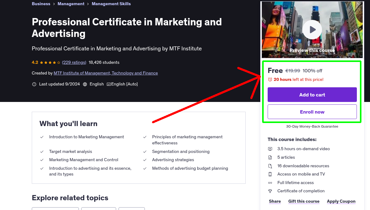 Professional Certificate in Marketing and Advertising