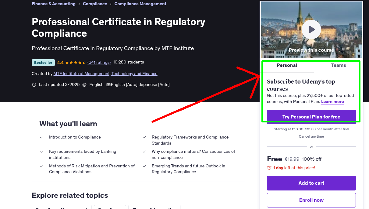 Professional Certificate in Regulatory Compliance