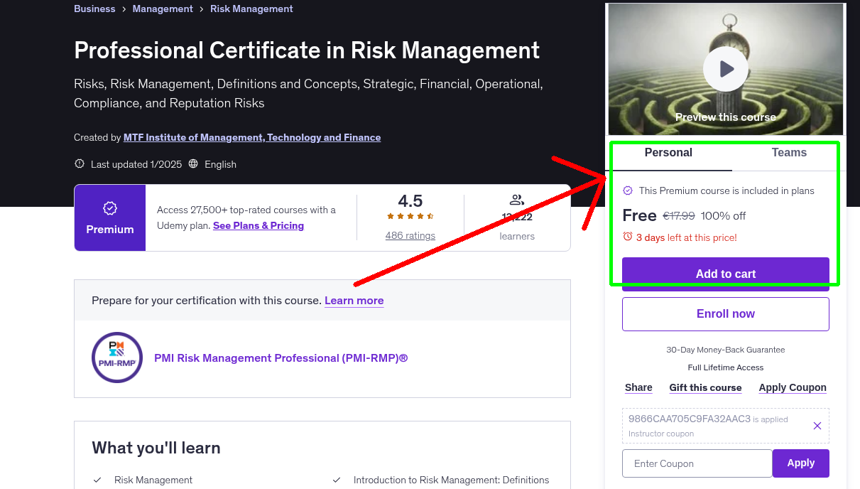 Professional Certificate in Risk Management
