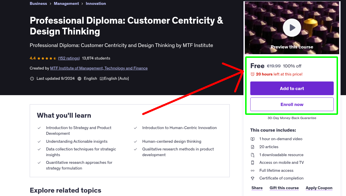 Professional Diploma: Customer Centricity & Design Thinking