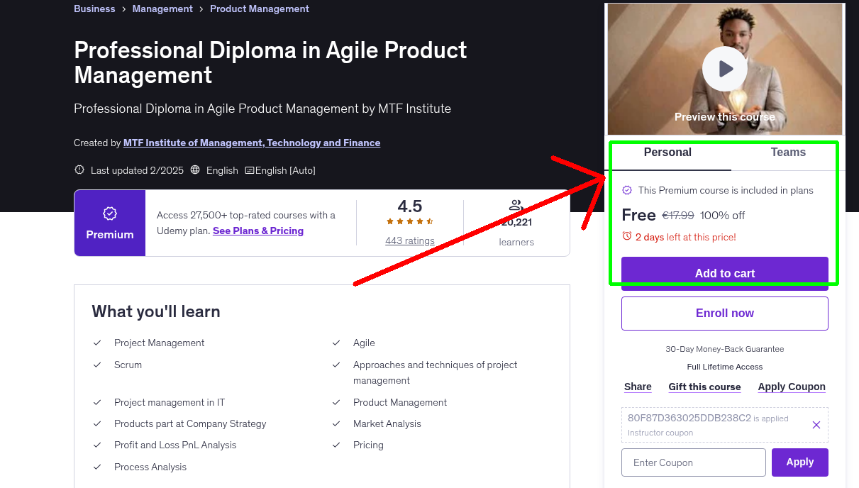 Professional Diploma in Agile Product Management