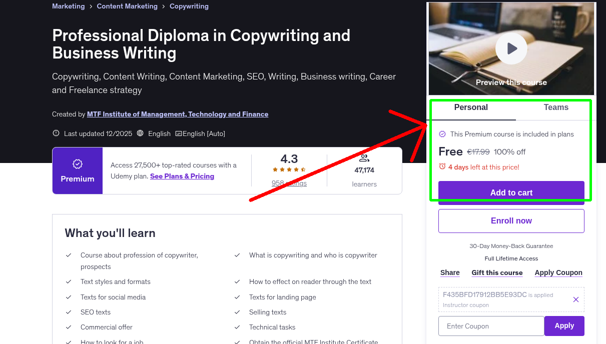 Professional Diploma in Copywriting and Business Writing