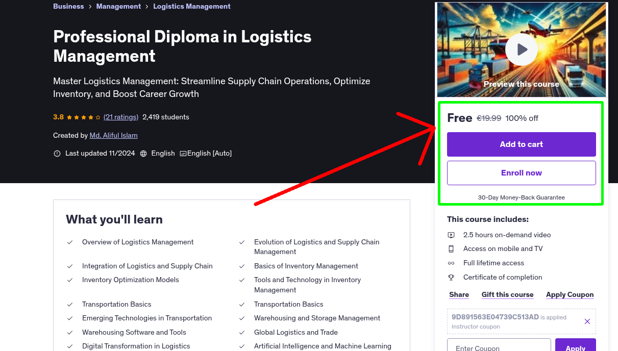 Professional Diploma in Logistics Management