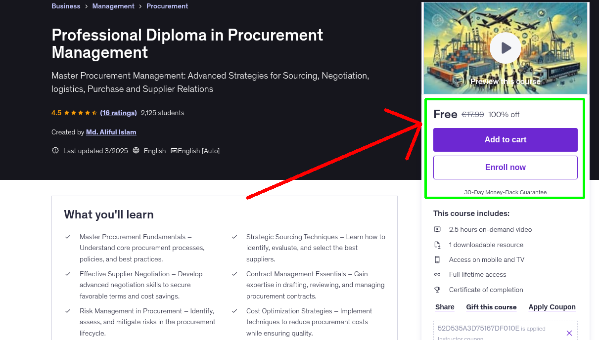 Professional Diploma in Procurement Management