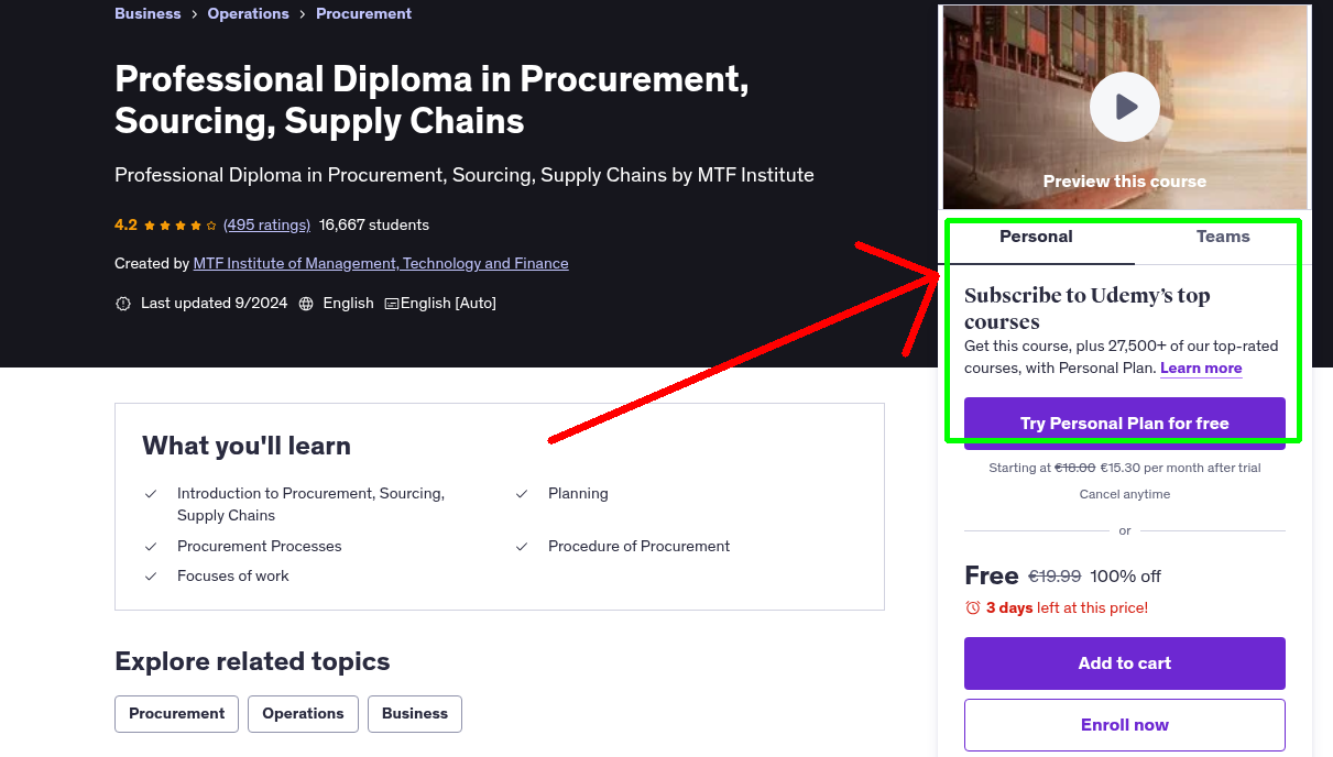 Professional Diploma in Procurement, Sourcing, Supply Chains