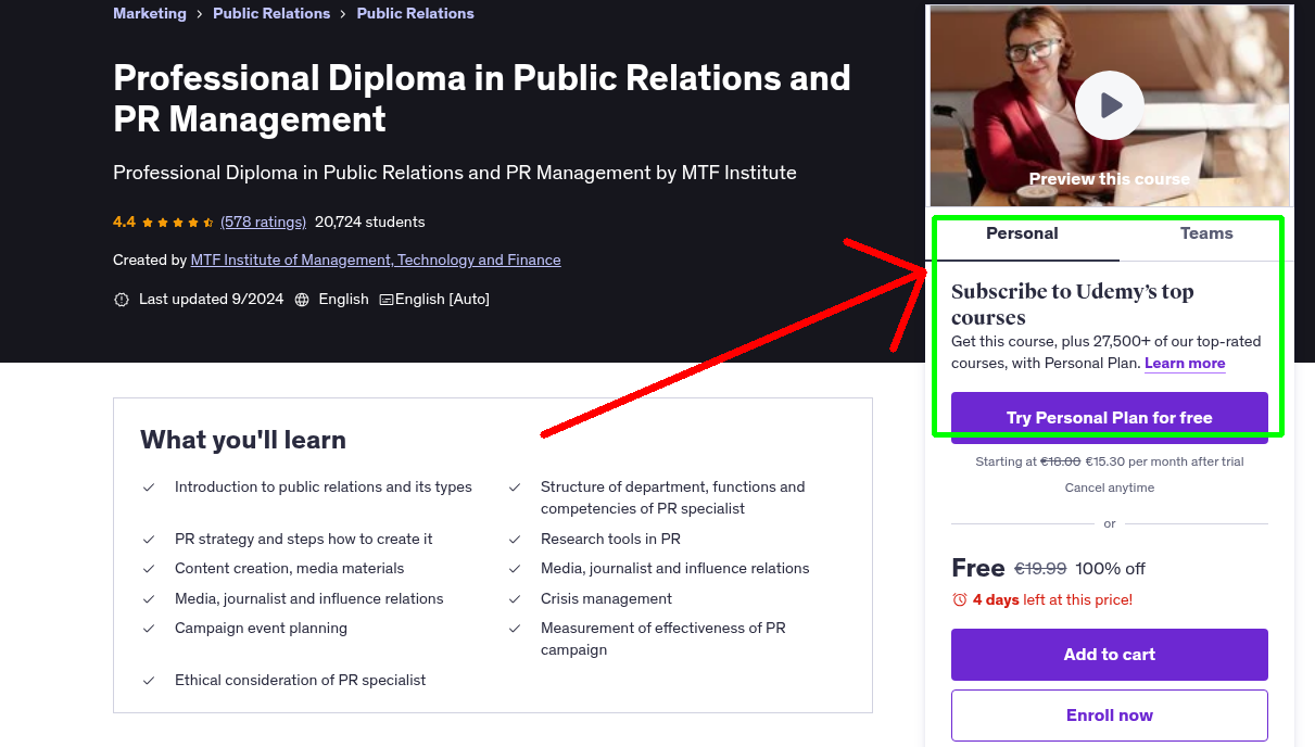 Professional Diploma in Public Relations and PR Management