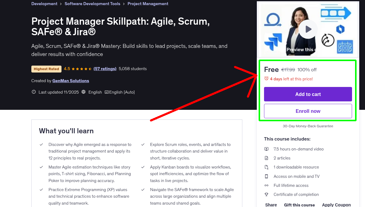 Project Manager Skillpath: Agile, Scrum, SAFe® & Jira®