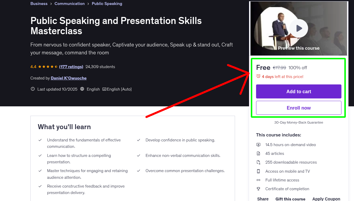 Public Speaking and Presentation Skills Masterclass