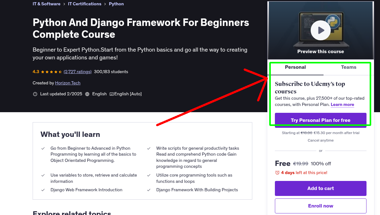Python And Django Framework For Beginners Complete Course