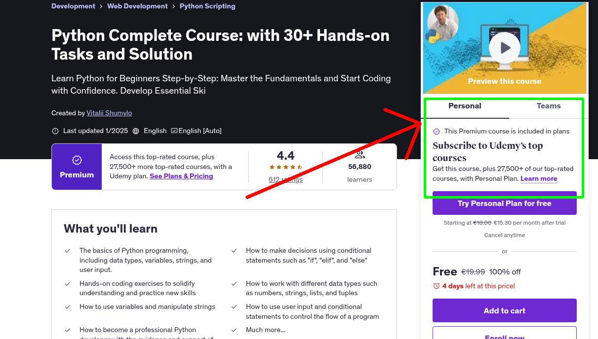 Python Complete Course: with 30+ Hands-on Tasks and Solution
