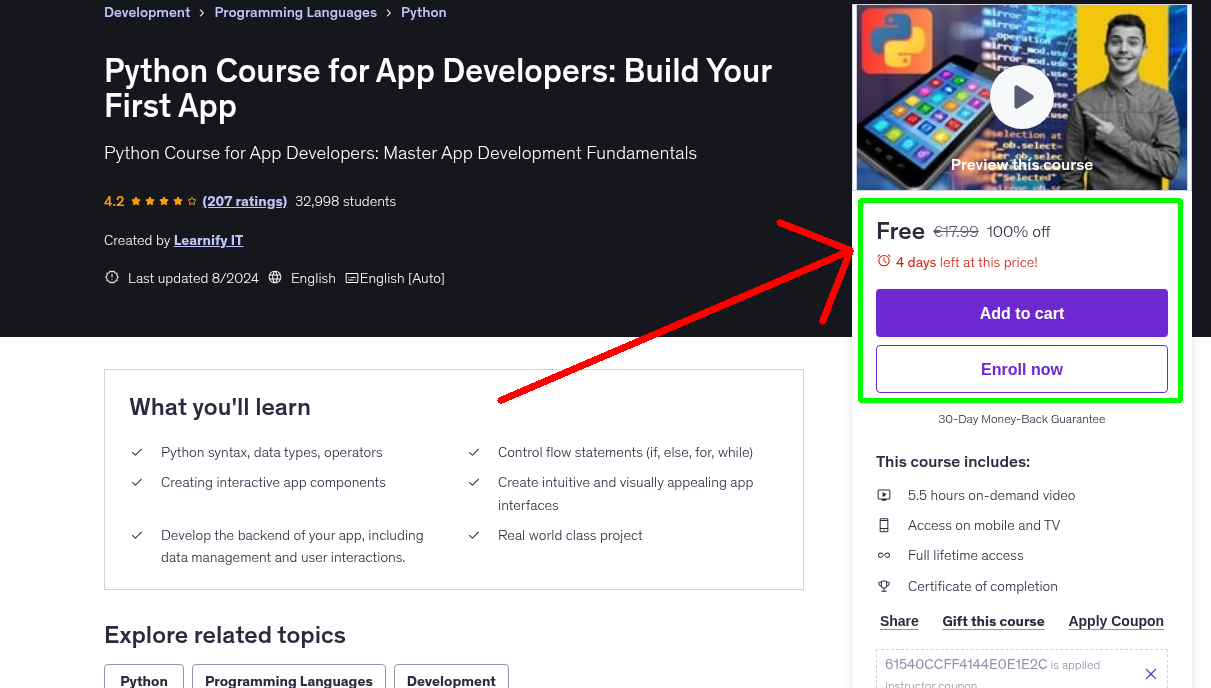 Python Course for App Developers: Build Your First App