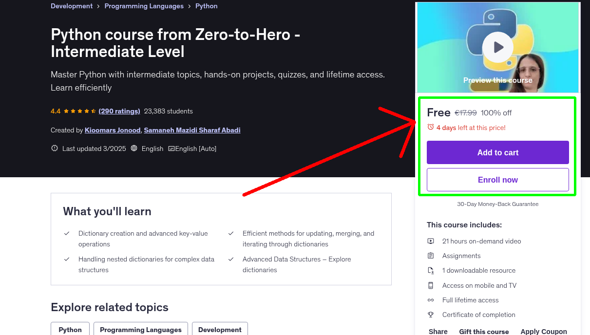 Python course from Zero-to-Hero - Intermediate Level