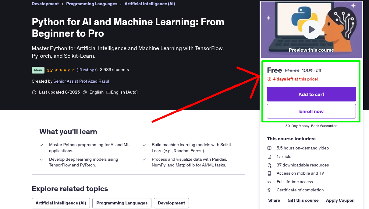 Python for AI and Machine Learning: From Beginner to Pro