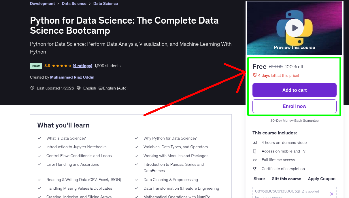 Python for Data Science: The Complete Data Science Bootcamp