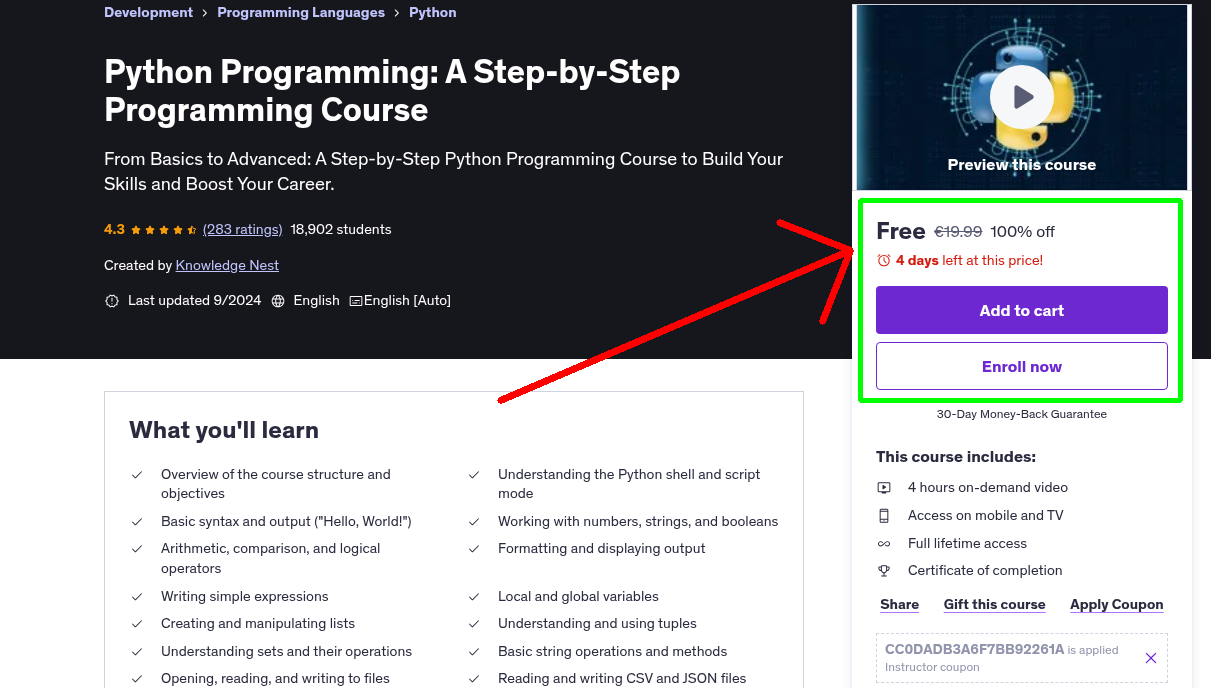 Python Programming: A Step-by-Step Programming Course