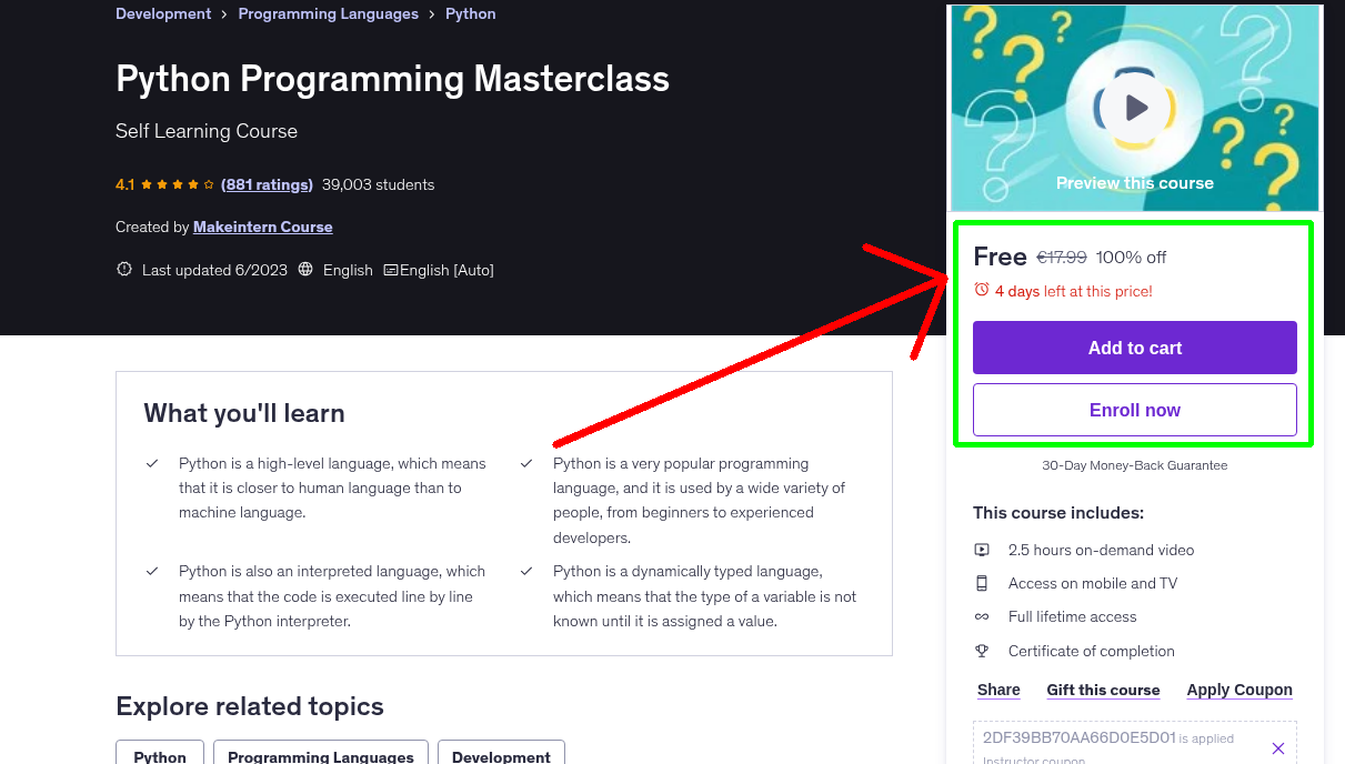 Python Programming Masterclass