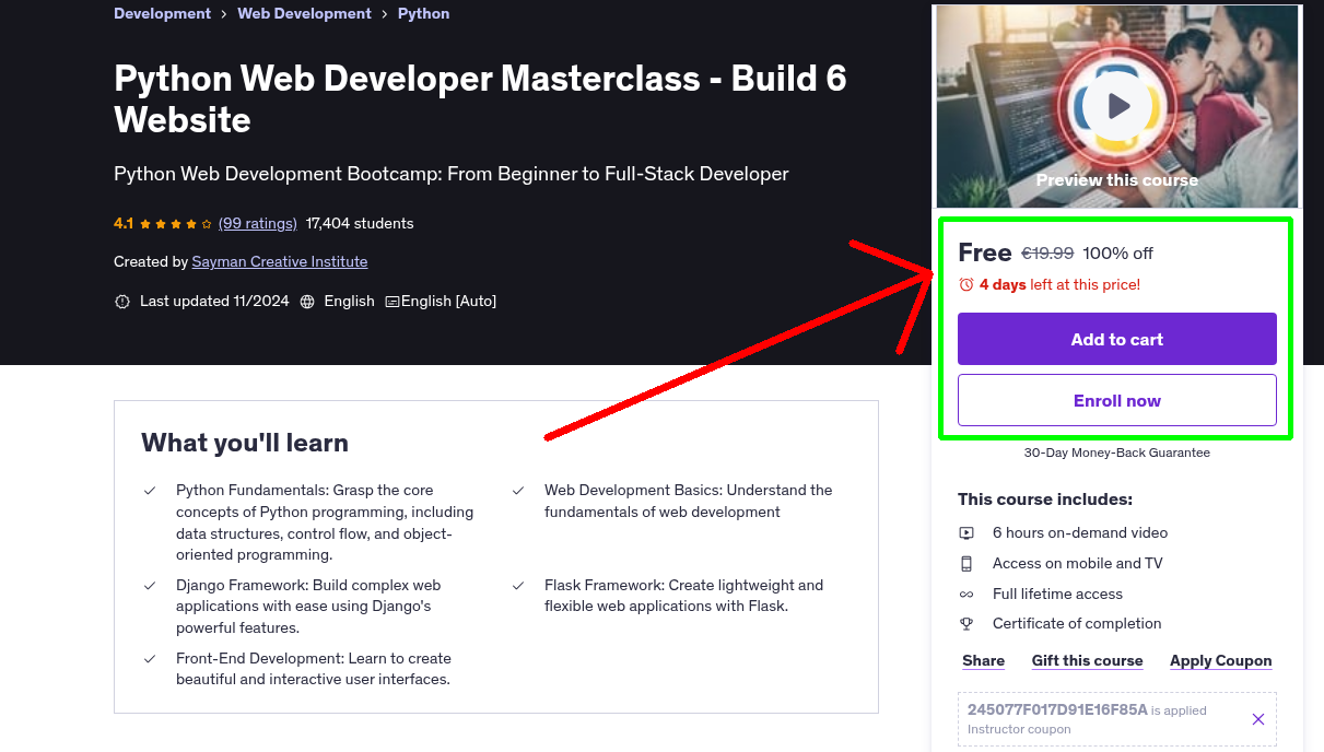 Python Web Developer Masterclass - Build 6 Website