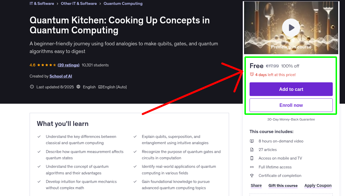 Quantum Kitchen: Cooking Up Concepts in Quantum Computing