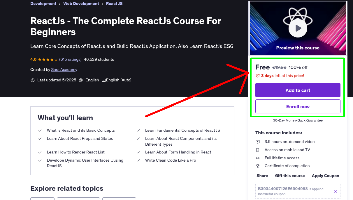 ReactJs - The Complete ReactJs Course For Beginners