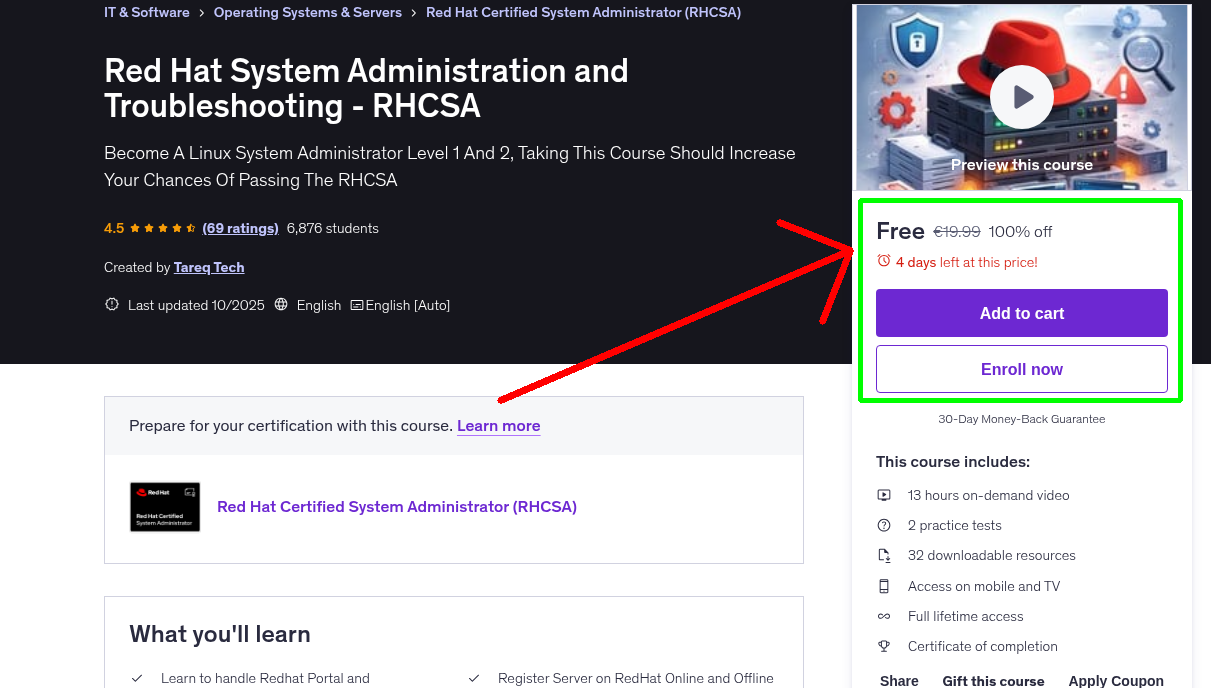 Red Hat System Administration and Troubleshooting - RHCSA