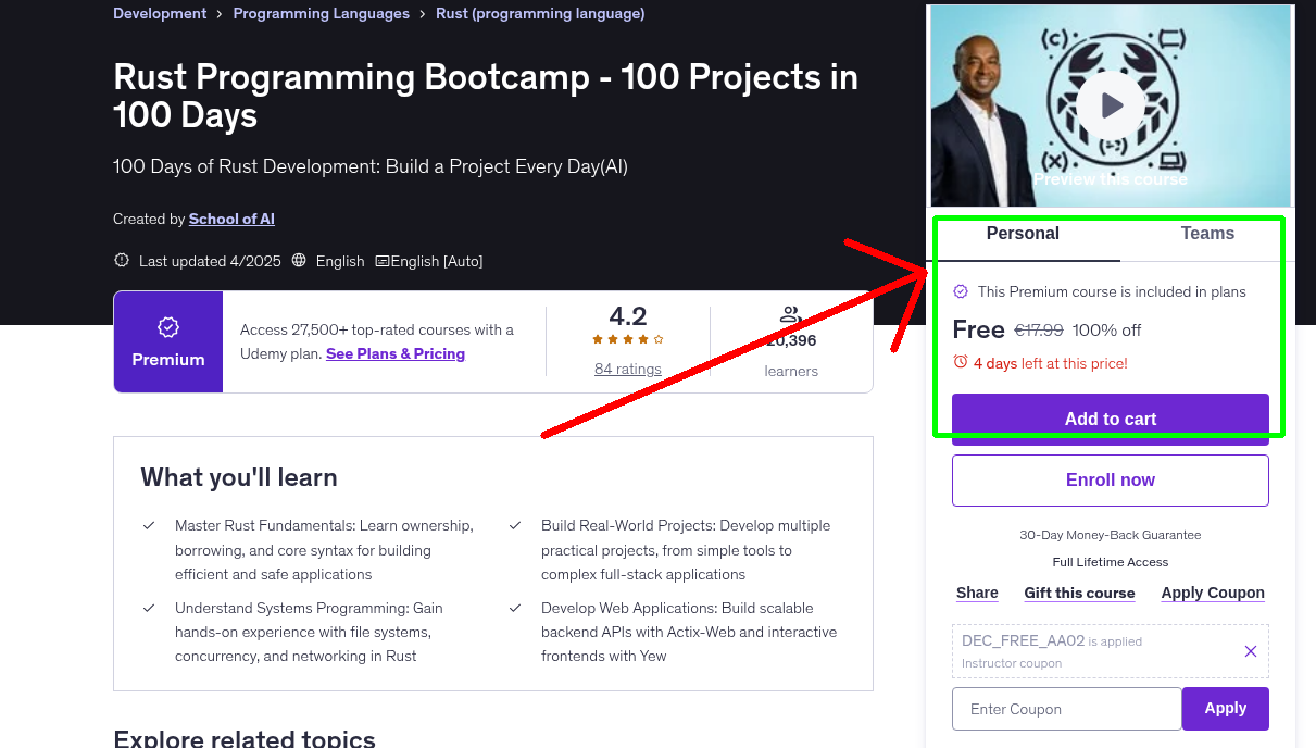 Rust Programming Bootcamp - 100 Projects in 100 Days