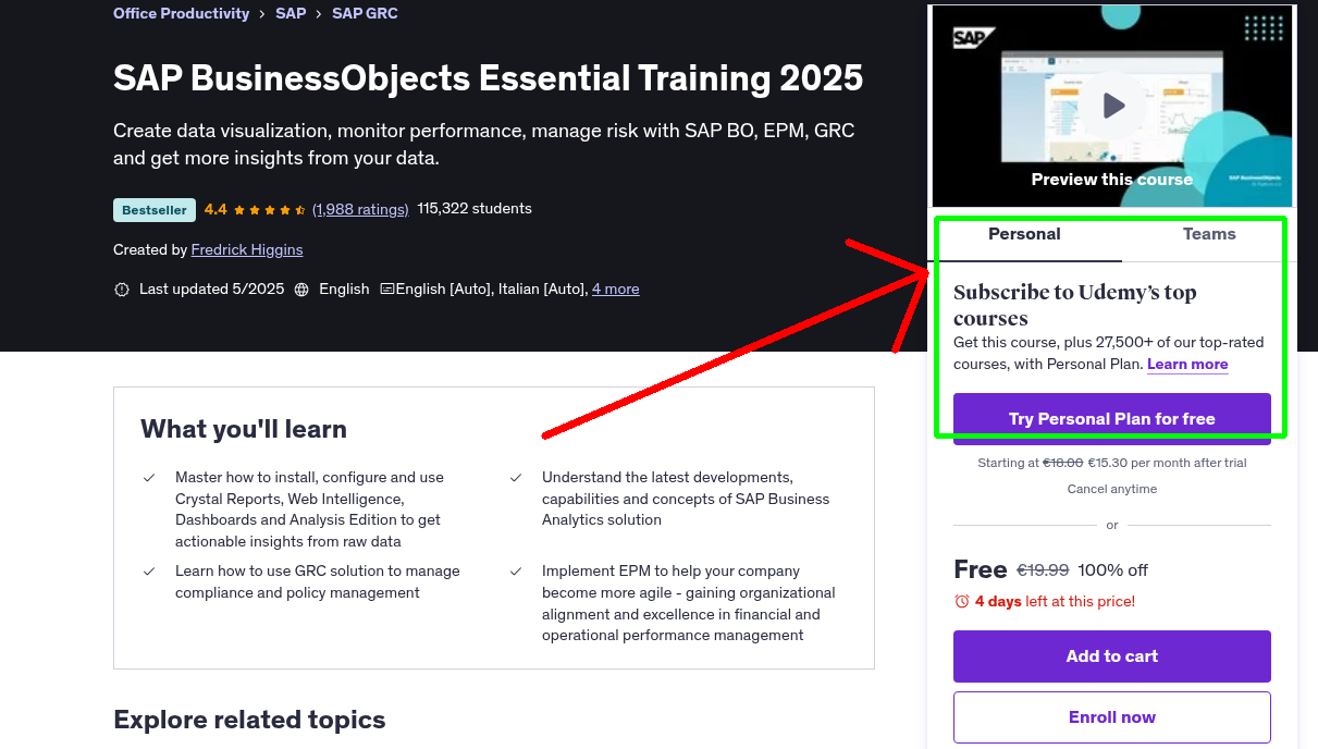 SAP BusinessObjects Essential Training 2025