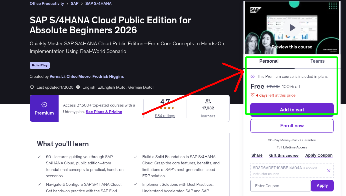 SAP S/4HANA Cloud Public Edition for Absolute Beginners 2026