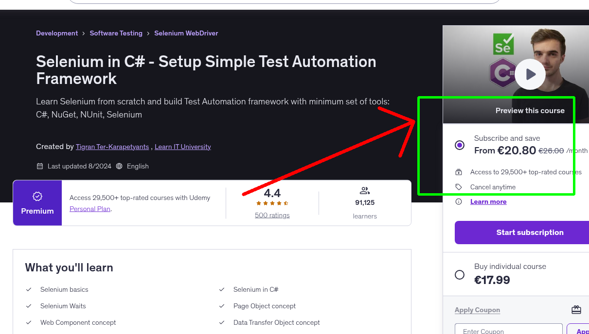 Selenium in C# - Setup Simple Test Automation Framework