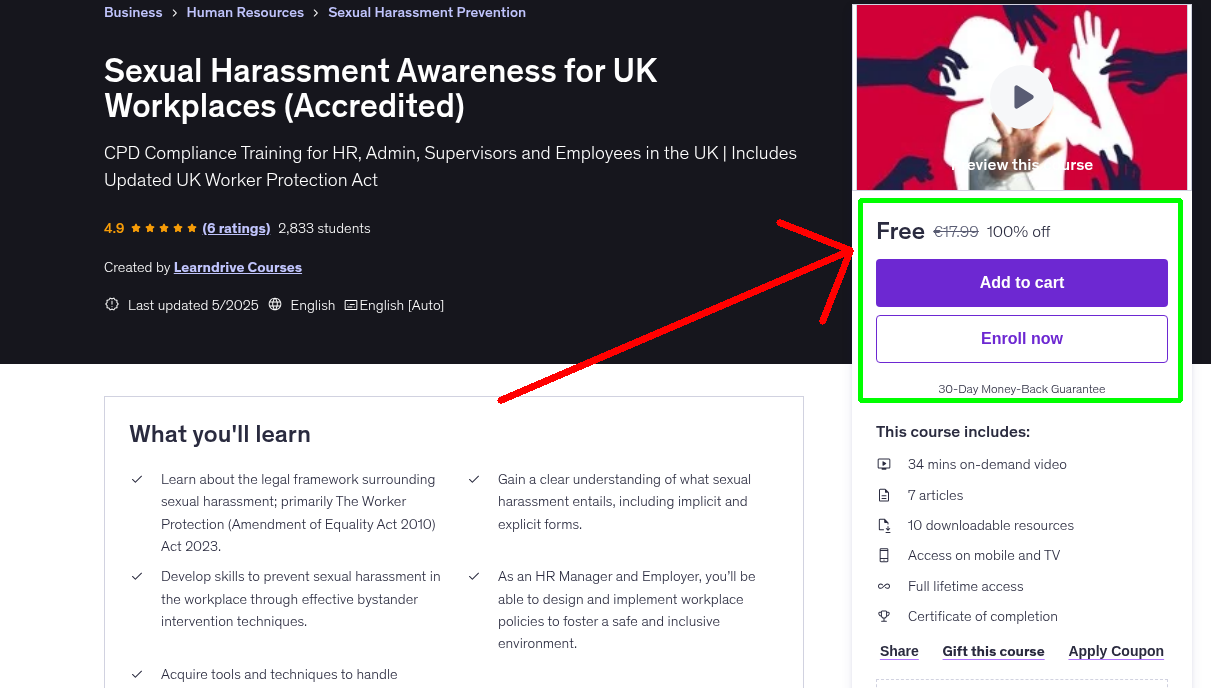 Sexual Harassment Awareness for UK Workplaces (Accredited)