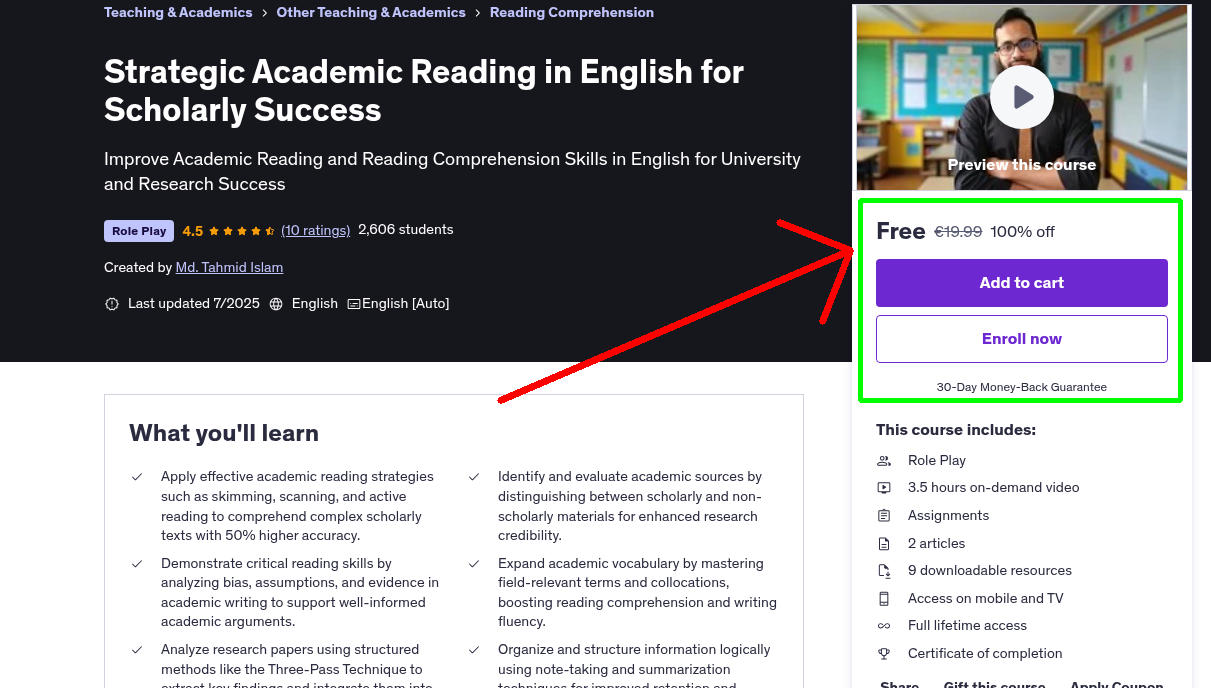 Strategic Academic Reading in English for Scholarly Success