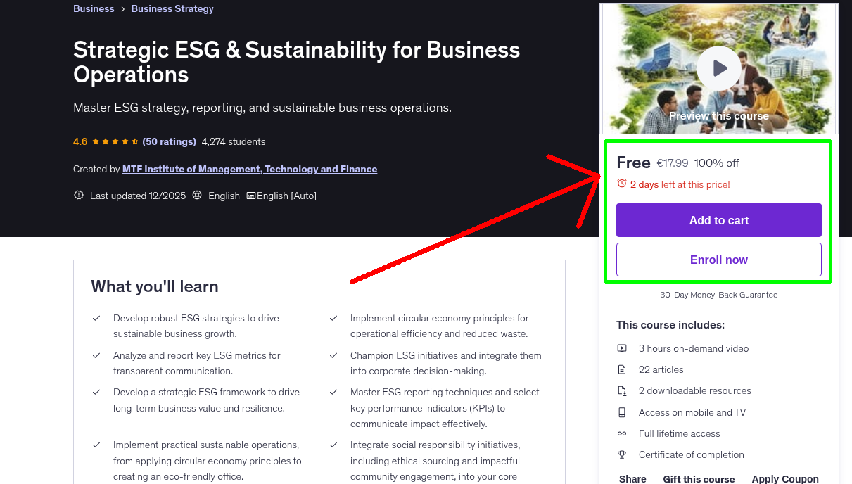 Strategic ESG & Sustainability for Business Operations