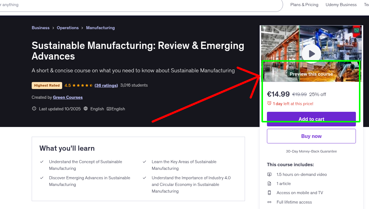 Sustainable Manufacturing: Review & Emerging Advances