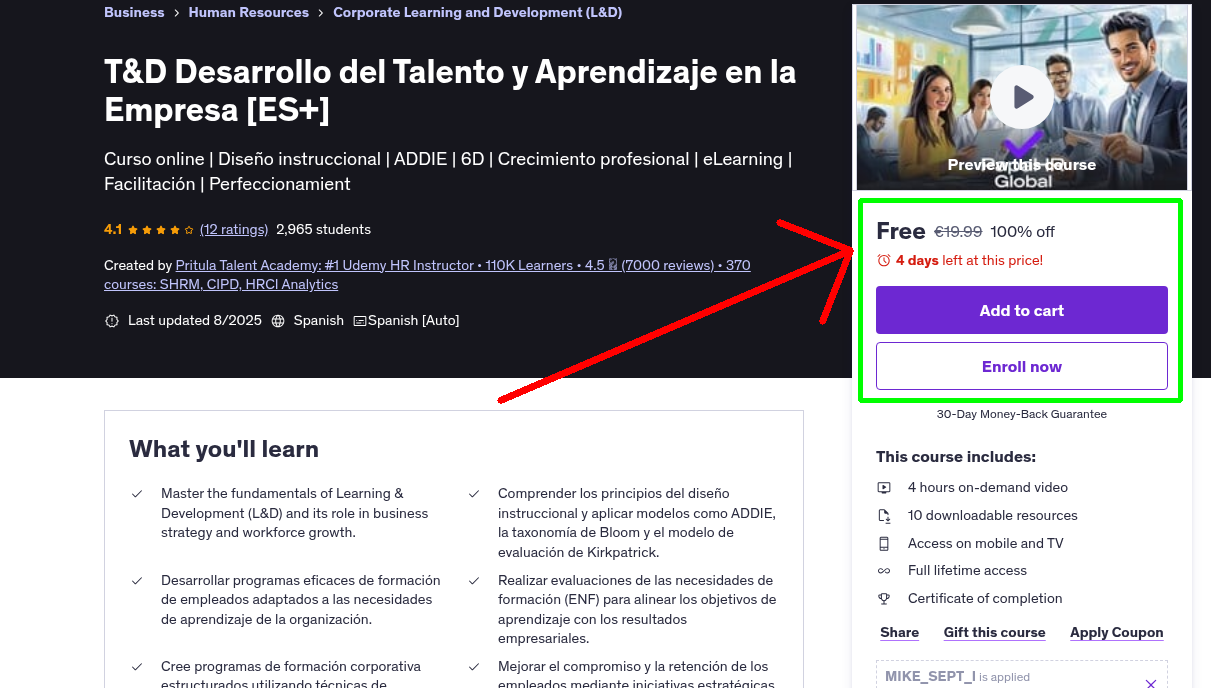 T&D Desarrollo del Talento y Aprendizaje en la Empresa [ES+]