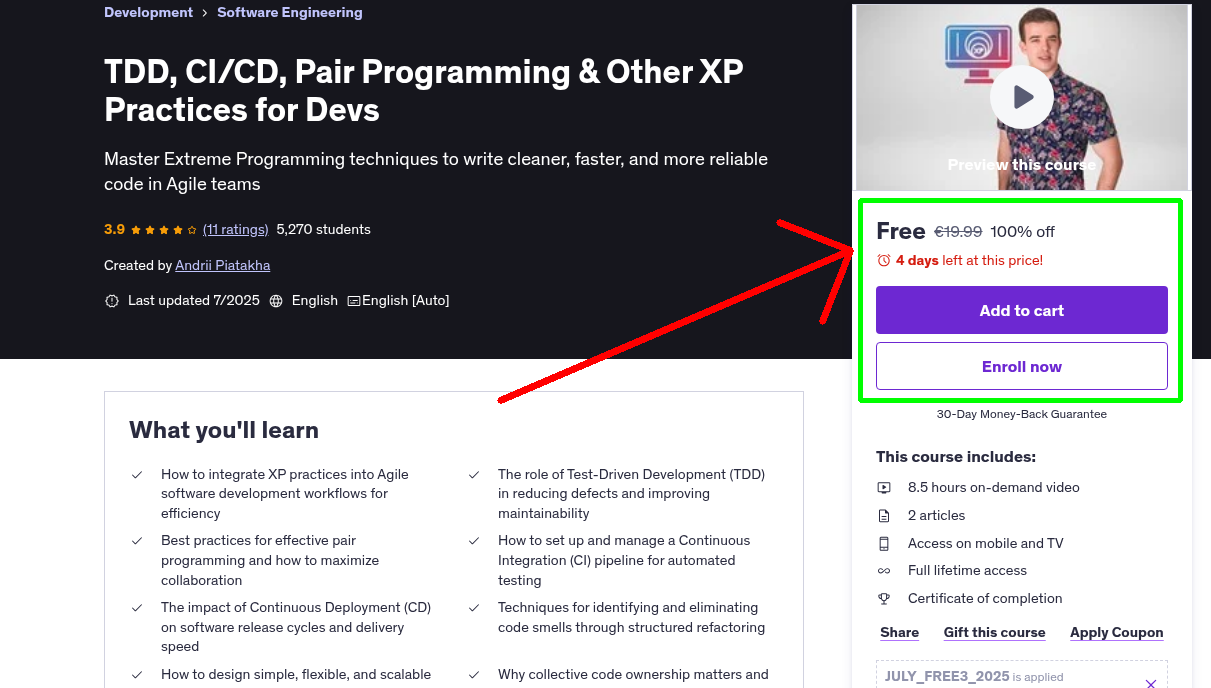 TDD, CI/CD, Pair Programming & Other XP Practices for Devs