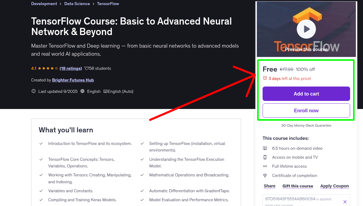 TensorFlow Course: Basic to Advanced Neural Network & Beyond