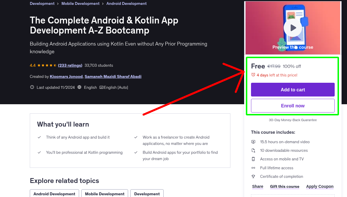 The Complete Android & Kotlin App Development A-Z Bootcamp